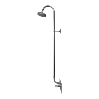 PRO PUBLIC VEGGMONTERT UTENDØRS DUSJ SYREVASKET RUSTFRITT STÅL