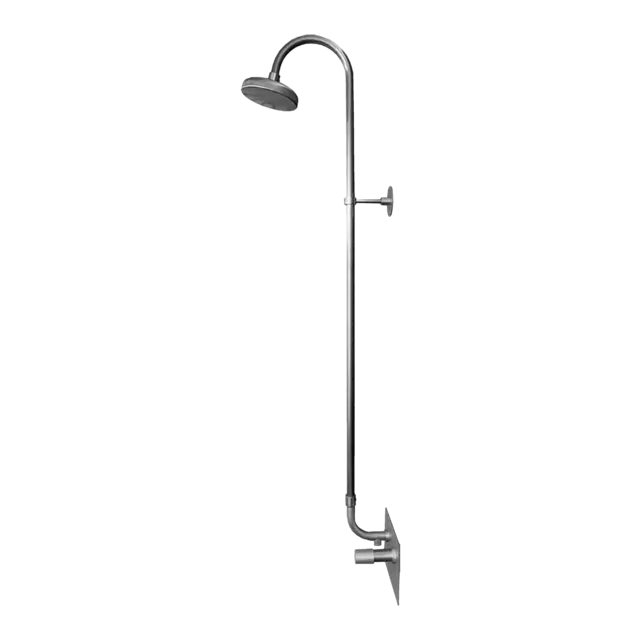 PRO PUBLIC VEGGMONTERT UTENDØRS DUSJ SYREVASKET RUSTFRITT STÅL 