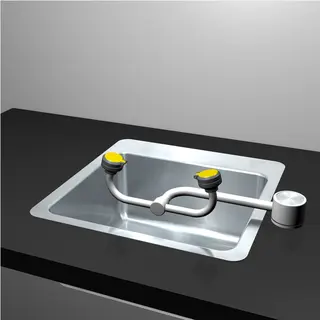 ØYEDUSJ SVINGBAR HVITLAKKERT 14L/MIN HØYRE MONTERT