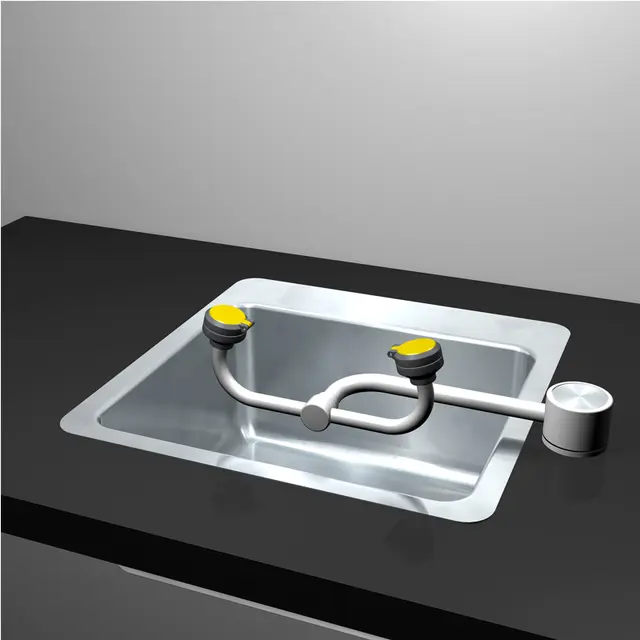 ØYEDUSJ SVINGBAR HVITLAKKERT 14L/MIN HØYRE MONTERT 