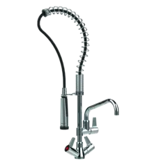 PRESTO CHEF - MINI PILLAR DECK-MOUNTED WITH MIXER SPRAY SPOUT