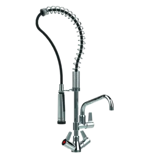 PRESTO CHEF - MINI PILLAR DECK-MOUNTED WITH MIXER SPRAY SPOUT