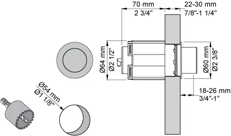VOLA A82 PNEUMATISK - GEBERIT KAPPA / OMEGA 