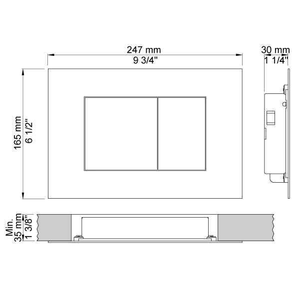 VOLA A85 TRYKKPLATE SISTERNE - GEBERIT SIGMA 