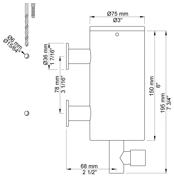 VOLA T10 SÅPEDISPENSER 0,5L 